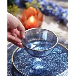 pure home and living Blue Textured Rim Detail Side Bowls-picture-12