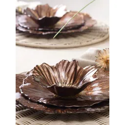 Pure Home and Living Bronze & Gold Glass Flower Shaped Small Bowls - Set of 2-picture-22