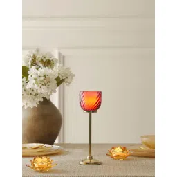 Pure Home and Living Dark Pink Swirl Texture Candle Holder with Stand - Small-picture-39