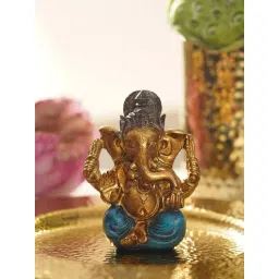 Pure Home and Living Gold, Blue Polyester Showpieces & Figurines-picture-45