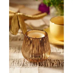 Pure Home and Living Gold Ribbed Texture Tealight Holder-picture-23