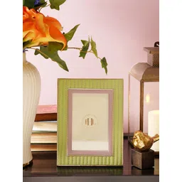 Pure Home and Living Green & Purple Stitched Glass Table Photo Frame-picture-38