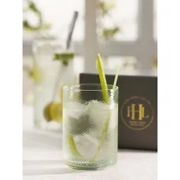 Pure Home and Living Green Glass Check Textured Drinking Glasses (0.45 L) - Set of 2-picture-14