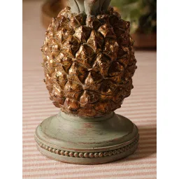 Pure Home and Living Green Gold Pineapple Polyresin Candle Holder image 2