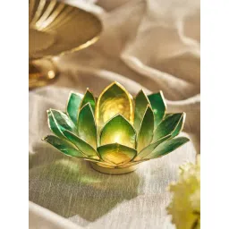 Pure Home and Living Green Metal Textured Tealight Holders-picture-37