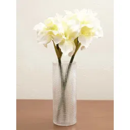 Pure Home and Living Ivory Plastic Amaryllis Faux Flower Stem-picture-36