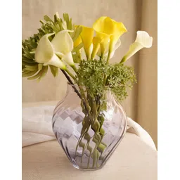 Pure Home and Living Purple & Pink Ombre Swirl Textured Glass Vase-picture-23