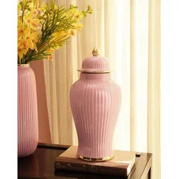 pure home and living Ribbed Ceramic Urn with Lid-picture-31