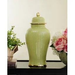 pure home and living Ribbed Ceramic Urn with Lid-picture-36