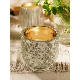 Pure Home and Living Silver Diamond Textured Tealight Holder (Large)-picture-24