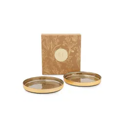 Pure Home and Living Solid Gold Glass Set of 2 Dessert Plates-picture-22