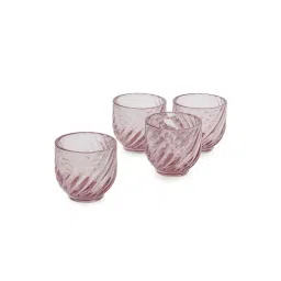 Pure Home and Living Solid Purple Glass Set of 4 Tealight Holders-picture-32