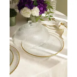 Pure Home and Living Transparent Glass Textured Serving Platters-picture-46