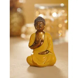 Pure Home and Living Yellow & Gold Polyresin Sitting Buddha - Small-picture-26