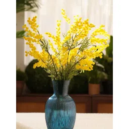Pure Home and Living Yellow Plastic Mimosa Artificial Flower Stem-picture-41