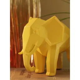 Pure Home and Living Yellow Polyresin Elephant Figurine image 2