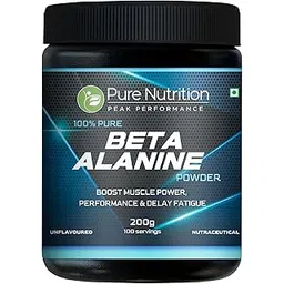 Pure Nutrition 100% Pure Beta Alanine Powder (200 gm), Unflavored | Pre Workout Supplement Amino Acid | Boost Muscle Power & Improve Performance-image-33