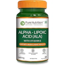 Pure Nutrition Alpha Lipoic Acid (ALA) 300mg - 60 Veg Capsules with Vitamin E | Powerful Antioxidant for Nerve & Heart Health | Supports Healthy Blood Sugar, Energy Metabolism & Cellular Protection-image-15