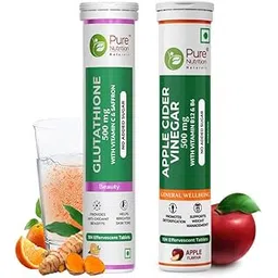 Pure Nutrition L-Glutathione 500mg + Apple Cider Vinegar 15 + 15 Effervescent Tablets for Radiant, Glowing Skin, Gut Health, Improved Metabolism & Weight Management Supplements for Women & Men-image-14