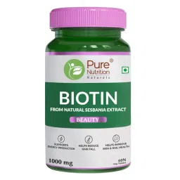 Pure Nutrition Biotin with Sesbania Grandiflora, Bamboo Shoot, Moringa Leaf, Amla & Multiminerals-image-33