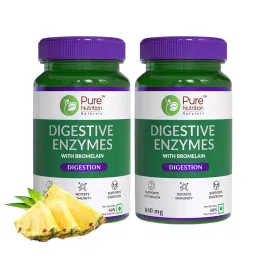 Pure Nutrition Digestive Enzymes Supplement with Bromelain Supports Digestion and Better Absorption of Nutrients for Men & Women- 60 Veg Capsules (Pack of 2)-image-47