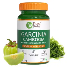 Pure Nutrition Garcinia Cambogia Metabolism With Green Coffee & Seaweed Extract For Boost Metabolism, Weight Management, Suppress Appetite - 60 Veg Capsule-image-1
