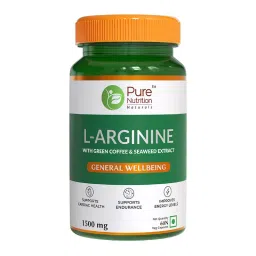 Pure Nutrition L-Arginine 1500 Mg With Green Coffee, Seaweed & Beetroot Extract, L-Citrulline And Nitric Oxide Booster supplement - 60 Veg Capsule-image-44