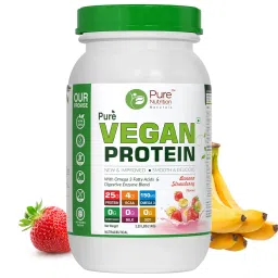 Pure Nutrition Vegan protein 1Kg | 30 Serving | Strawberry banana flavour | 25g Protein | Lean Muscle | Easy to digest-image-43