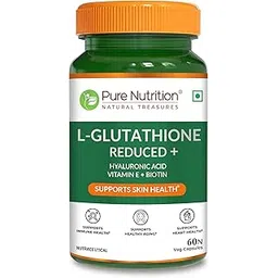 Pure Nutrition Reduced L-Glutathione 60 Veg Capsules | With Hyaluronic Acid, Vitamin E & Biotin | Skin Health, Antioxidant Support, Detox & Skin Brightening | For Men & Women-picture-11