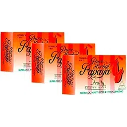 Pure Papaya 4-in-1 Skin Whitening Formula, Sunblock, Moisturizer and Hypoallergenic, Fruity Soap Pack of 3-picture-20