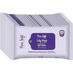 Pure Soft Lily Mist Refreshing Wet Wipes 25N Each - Pack of 10 | Wet Wipes for Face with Lavender Oil & Calendula Extract | Makeup Remover Wipes | Hydrating, Refreshing, Soothing | Paraben & Alcohol Free-picture-13