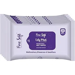 Pure Soft Lily Mist Refreshing Wet Wipes 25N Each - Pack of 6 | Wet Wipes for Face with Lavender Oil & Calendula Extract | Makeup Remover Wipes | Hydrating, Refreshing, Soothing | Paraben & Alcohol Free-picture-14