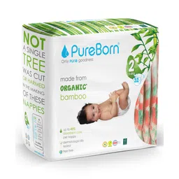 PureBorn Organic Disposable Baby Diapers I Super Soft I Maximum Leakage Protection I Made with Organic Bamboo I Single (Pack Of 32 Pcs), Size 2 (3-6 Kg)-picture-13