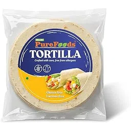 PureFoods Gluten-Free & Lactose-Free Tortillas, 200g | Made with Rice Flour, Chickpea Flour | Perfect for Wraps & Tacos (Pack of 2)-picture-15