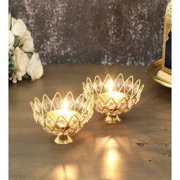 purestory 4 Inch Crystal Diyas (Set Of 2)-picture-32