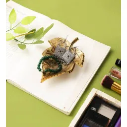 purestory Gold Aluminium Decorative Leaf Jewellery Organiser-picture-13