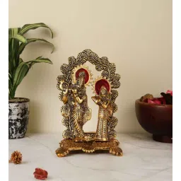 purestory Radha Krishna Gold Aluminium Diya-picture-22