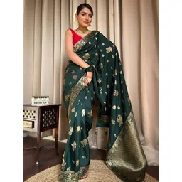 Puretouch Floral Zari Woven Design Banarasi Saree-picture-14