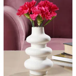 Orbit White Ceramic Table Vase by Purezento-picture-24