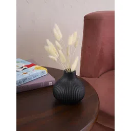 PUREZENTO Ivory Black Textured Ceramic Flower Vase-picture-17