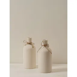 PUREZENTO White 2 Pieces Japanese Bottle Ceramic Flower Vases-picture-24
