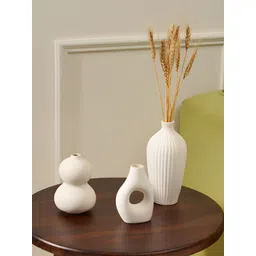 PUREZENTO White 3 Pieces Ceramic Flower Vases-picture-14