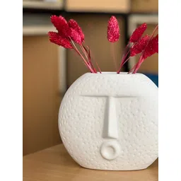 PUREZENTO White Blowing Kiss Face Textured Ceramic Vases-picture-18