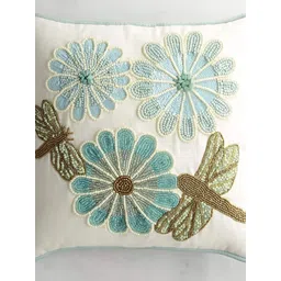 PURINA'S Blue & Green Floral Square Cushion Covers-picture-20