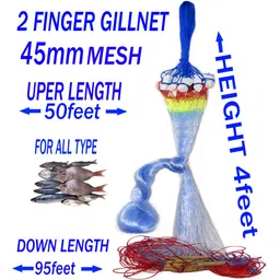 purkait fishnet 2FINEGER GILLNET MUD SINKER, HEIGHT 4F, UP LENGHT 50F, DOWN LENGHT 95F Fishing Net-picture-6