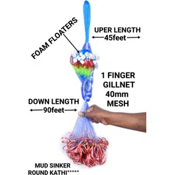 purkait fishnet 40mm GILLNET ROUND KATHI (MULTICOLOUR) Fishing Net-picture-7