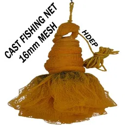 purkait fishnet CAST FISHING NET 16mm,NYLON THREAD,IRON SINKER, H 8.5F,W 2.5k,R 33F Fishing Net-picture-23