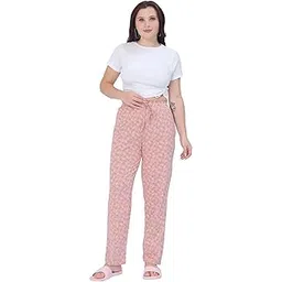 purple & pink Printed Pajama for Women | Cream Printed Hosiery Pajama-picture-33