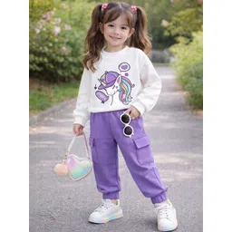 purple sky Girls Printed-picture-30