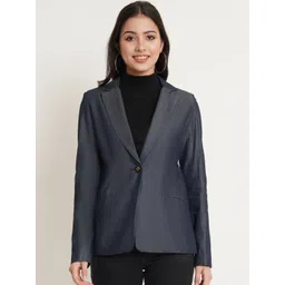 Purple State Notched Lapel Long Sleeves Single-Breasted Formal Blazer-picture-14